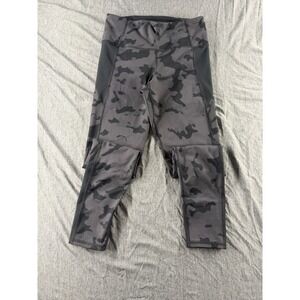 Under Armour Womens Camo Compression Leggings Black Gray Full Length Training